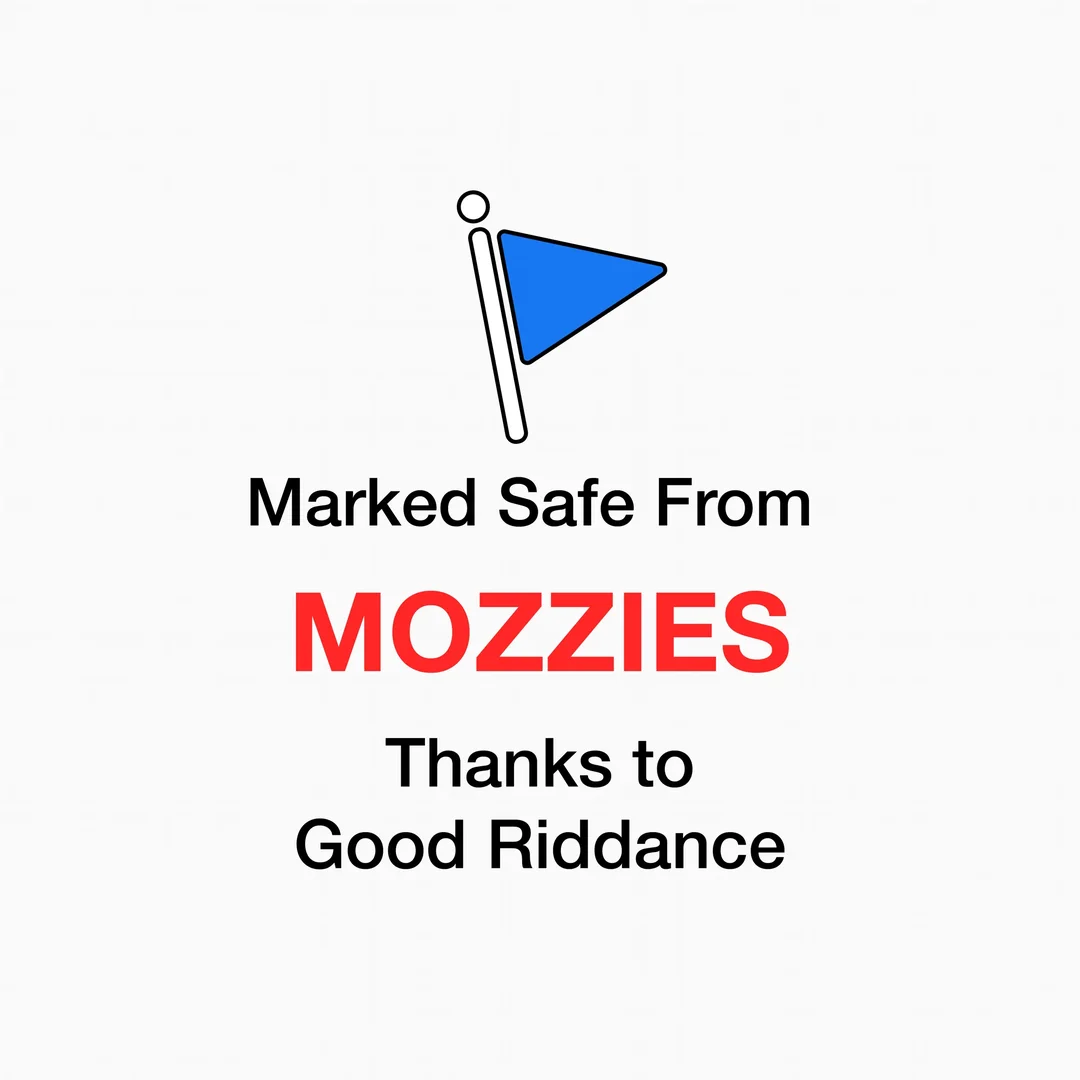 Marked safe from mozzies.